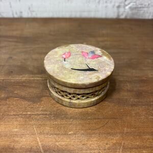 Vintage Carved Soapstone Trinket Box